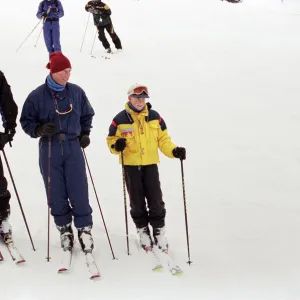 Prince Charles with Princes William and Harry during their skiing holiday in Whistler