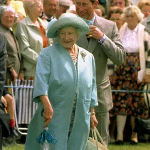 Prince Charles and Queen Mother at Sandringham flower show July 1993