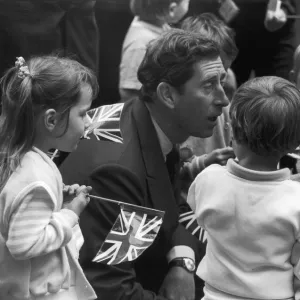 Prince Charles seen here chatting to schoolchildren whilst on a visit to Hartlepool