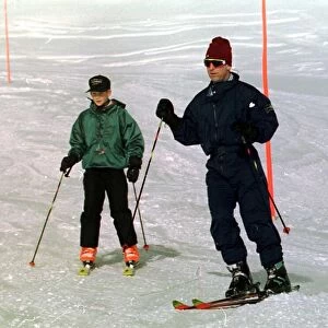 Prince Charles who is skiing on holiday in Klosters with Prince Harry January 1997