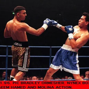 Prince Naseem Hamed Boxer punches Remigio Molina Boxer during their WBO Featherweight