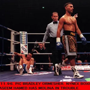 Prince Naseem Hamed Boxer and WBO Featherweight Champion walks towards his own corner