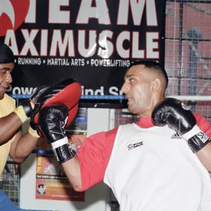 Prince Naseem Hamed with his new trainer Emanuel Steward From The Kronk Gym In Detroit