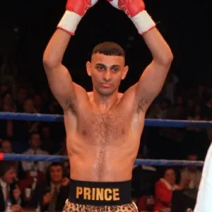 Prince Naseem Hamed after his victory over Billy Hardy in Manchester to retain his WBO