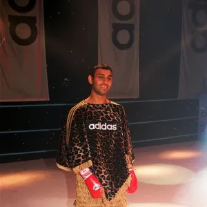 Prince Naseem Hamed the WBO Featherweight Champion in the new Adidas promotion at