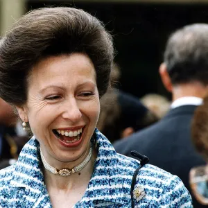 Princess Anne visiting Glasgow opening museum of religion pearl choker thistle brooch