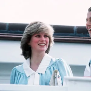 Princess Diana talks to Sue Ferguson at Polo Club 30th May 1982