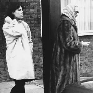 Princess Grace and Princess Caroline of Monaco leaving Heathrow Airport for Paris