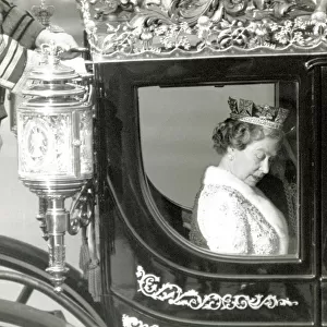 Queen Elizabeth II in Australian State Coach falling asleep Presiding over