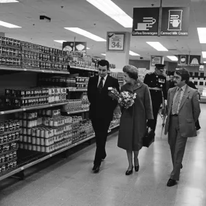 Queen Elizabeth II opens the Elmsleigh Shopping Centre, Staines