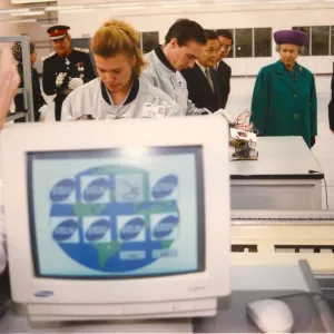 Queen Elizabeth II and Prince Phillip visit the Samsung Factory in Wynyard