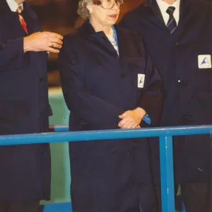 Queen Elizabeth II visits Alcans smelter in Lynemouth 26th June 1993