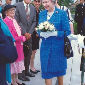 Queen Elizabeth II visits the town of Bedlington in Northumberland. June 1993