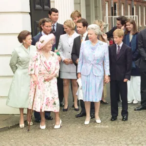 Queen Elizabeth The Queen Mother celebrates her 97th birthday with other members of