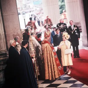 Queen Mother and Prince Andrew at Silver Jubilee Day 1977 with Archbishop of