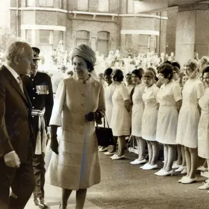 The Queen visits Manchester, 23rd June 1971. St Marys Hosptal