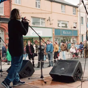 Rachel Horner of Velma entertaining the crown at the Redcar Free Festival to raise funds