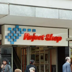 The Reject shop in the High Street, Birmingham. 7th June 1990