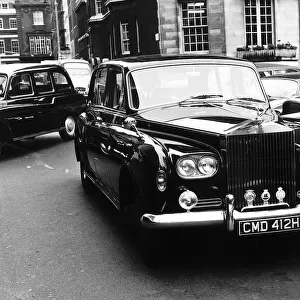 Richard Burton at the wheel of his Rolls Royce in 1970 a present from wife
