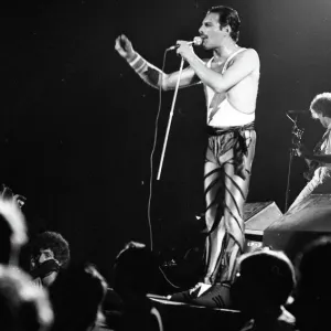 Rock group Queen in concert at the NEC Arena in Birmingham 31st August 1984