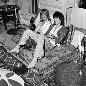 Rolling Stones guitarist Keith Richards seen here with Anita Pallenberg at their Chelsea