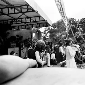 The Rolling Stones on stage at their free concert in London