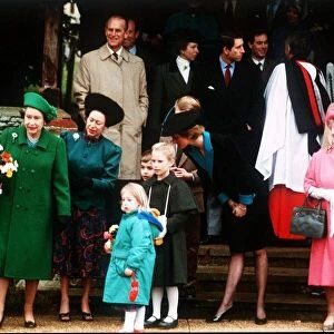 The Royal Family at Christmas Day Service Sandringham. 25th December 1988