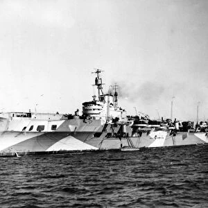 The Royal Navy Implacbale class aircraft carrier HMS Indefatigable