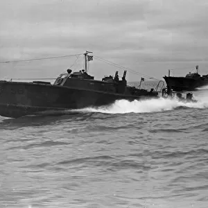 Royal Navy motor anti submarine torpedo boats on patrol in the English Channel for German