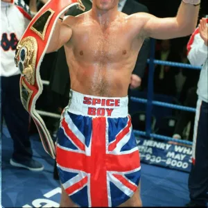 Ryan Rhodes boxer celebrates winning an IBF Intercontinental title