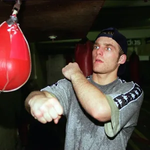 Ryan Rhodes British Boxing Champion Training On Punch Ball