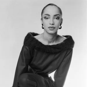 Sade, pictured in the studio, March 1984. Helen Folasade Adu