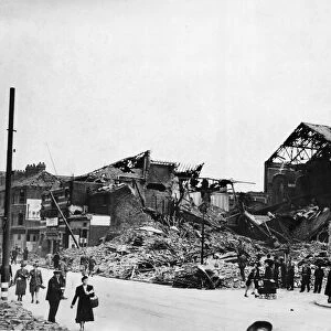 Scene of devastation to Hull Savings Bank in Holderness Road Hull after it was bombed by