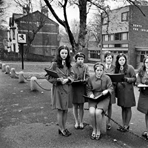 School girls near Liverpools Sefton Park out on an urban trip as part of their