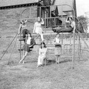 Schoolgirls from Church High School in Newcastle model the latest fashion 14 July 1971