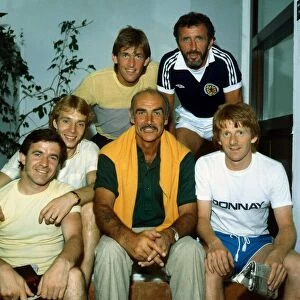 Sean Connery with Scotland football players June 1982