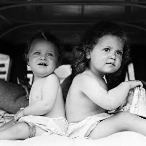 Two seasoned travellers, Paul and Julie Bridgett, aged 11 months and 2 years respectively