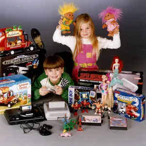 A selection of popular toys for children. November 1992