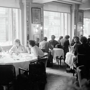 The Sex Pistols punk rock band seen here in the Langans Restaurant in London