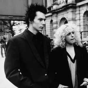 Sid Vicious Musician with Sex Pistols with Nancy Spungen at Marylebone magistrates court