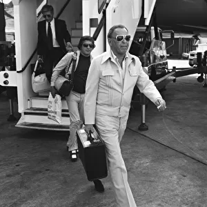 Singer Frank Sinatra seen here arriving from Australia at London Airport 18th July 1974