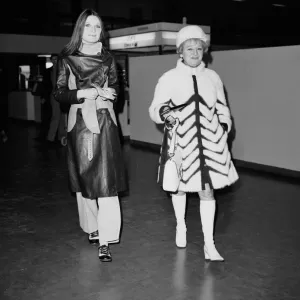 Singer Sandie Shaw seen here with her agent Eve Taylor before their departure to Montreux