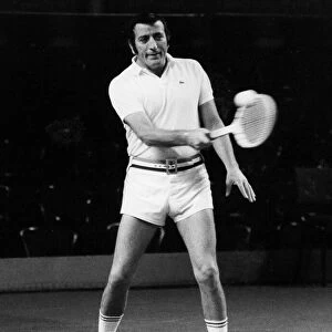 Singer Tony Bennett playing tennis January 1972