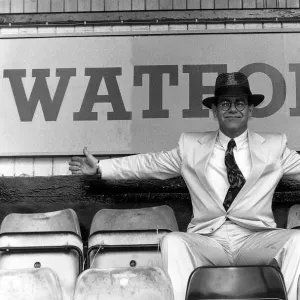 Sir Elton John pictured at Watford Football Club. 5th August 1991