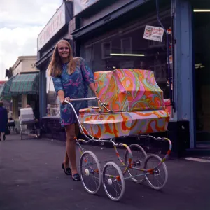 Sixties Fashion 1960s clothing Pschedelic paisley pram with