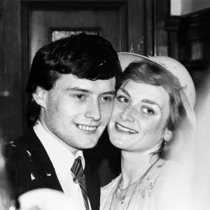 Snooker player Jimmy White with his wife Maureen shortly after their wedding ceremony at