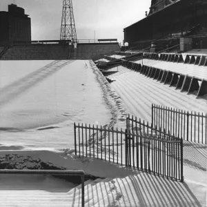 A snow covered St James Park in February 1978. Apart from the addition of