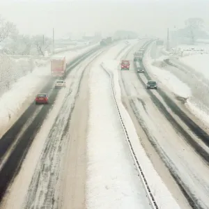 Snow Scenes, A19 Motorway, Teesside, 22nd February 1994