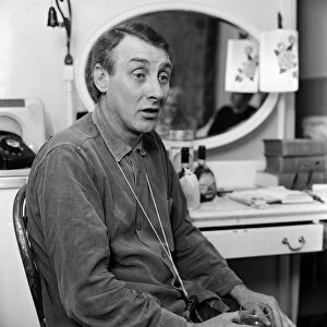 Spike Milligan in his dressing room during a performance of "Son of Oblomov"