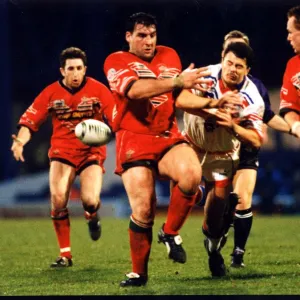 Sport - Rugby League - Wales v England - Englands Richard Gay drops a high ball as